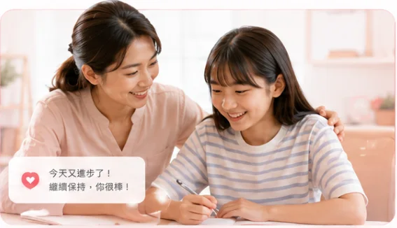 Coach 陪孩子學習並給予鼓勵